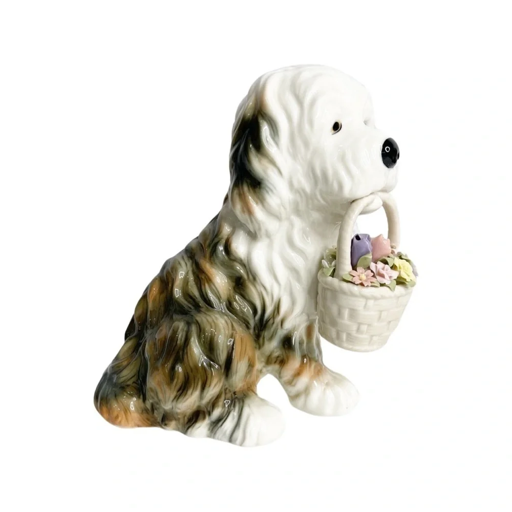 Cosmo Gifts The Suberto Collection Saint Bernard /floral basket/ music box